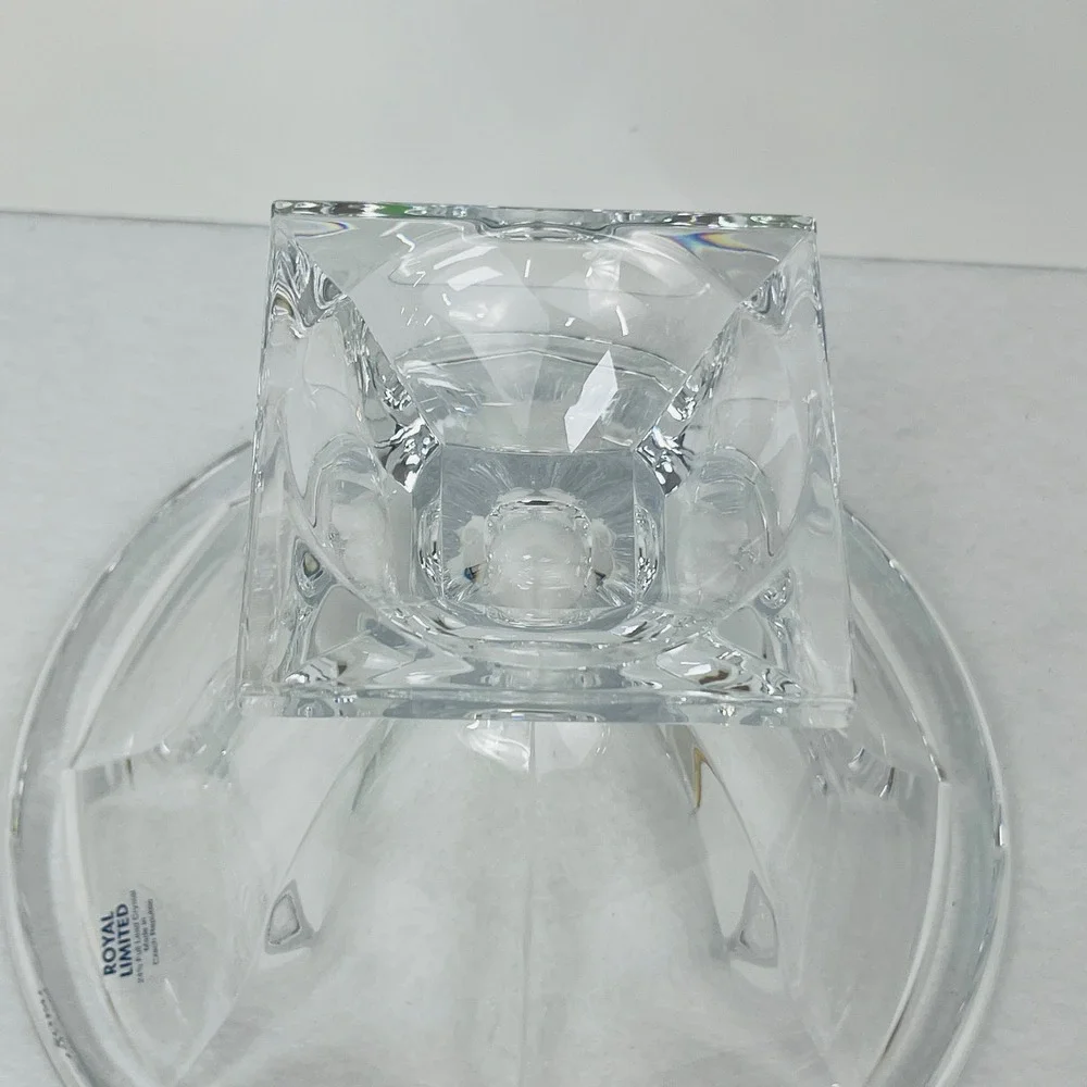 Royal Limited 24% Lead Crystal Votive Candle Holder Czech Republic Flared Bowl